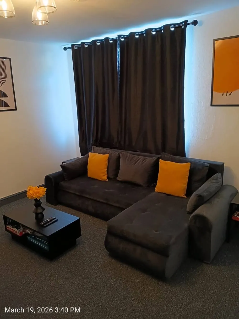 Guest-ready lounge cleaned and staged for a short-let turnover — JTTW Cleaning Solutions